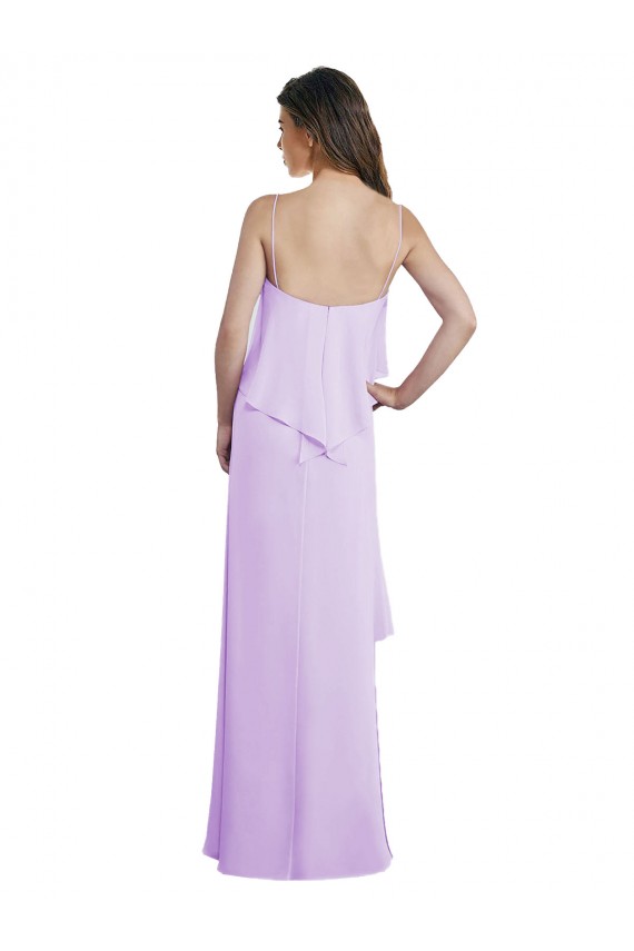 Low Back Lilac A-Line Scoop Neck Long Bridesmaid Dress / Evening Dress York