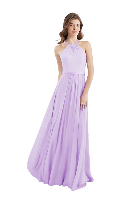 Lilac A-Line Halter Neck Long Bridesmaid Dress / Evening Dress York