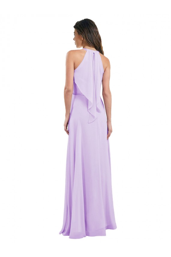 Lilac A-Line Halter Neck Long Bridesmaid Dress / Evening Dress York