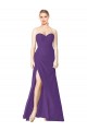 Low Back Plum Purple A-Line Strapless Long Bridesmaid Dress York