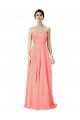 Peach A-Line Strapless Long Bridesmaid Dress York