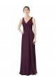 Grape A-Line V-Neck Long Bridesmaid Gown York