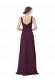 Grape A-Line V-Neck Long Bridesmaid Gown York