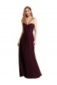 Keyhole Back Burgundy Gold A-Line Spaghetti Straps Long Wedding Party Dress York
