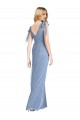 V-Back Dusty Blue Mermaid V-Neck Long Bridesmaid Dress York
