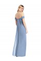 Low Back Dusty Blue Mermaid Off the Shoulder Long Semi Formal Evening Dress / Bridesmaid Dress York