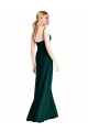 Low Back Ever Green A-Line V-Neck Long Bridesmaid Dress York