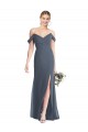 Open Back Silver Stone Trumpet Off the Shoulder Long Bridesmaid Dress York