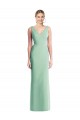 Tie Back Mint Green Trumpet V-Neck Long Bridesmaid Dress York