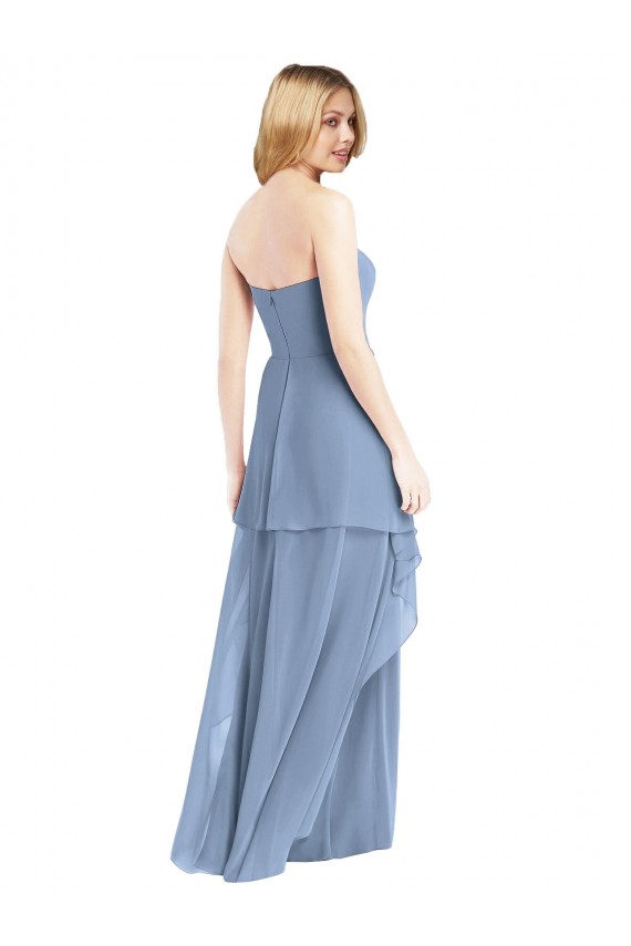 Dusty Blue A-Line Strapless Long Formal Dress / Bridesmaid Dress York