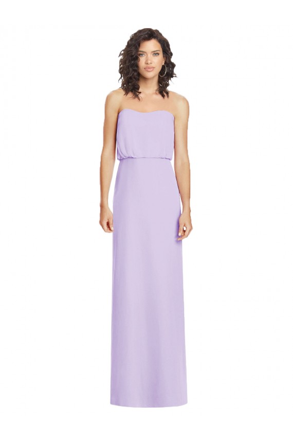 Low Back Lilac A-Line Strapless Long Formal Dress / Bridesmaid Dress York