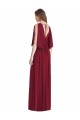 Tie Back Dark Navy Trumpet V-Neck Long Semi Formal Evening Dress / Bridesmaid Dress York