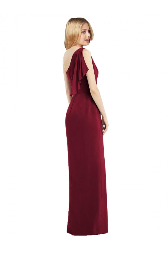 Olive Green Trumpet One Shoulder Long Bridesmaid Dress York