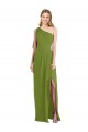 Olive Green Trumpet One Shoulder Long Bridesmaid Dress York
