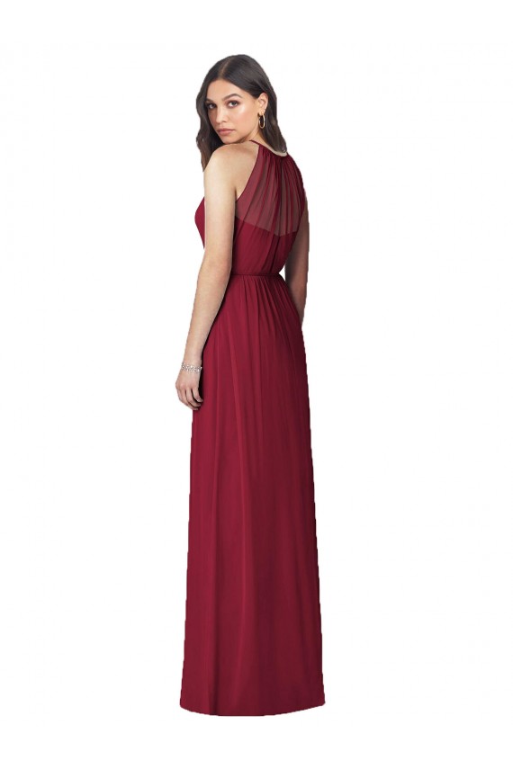 Burgundy Trumpet Halter Neck Long Bridesmaid Dress York