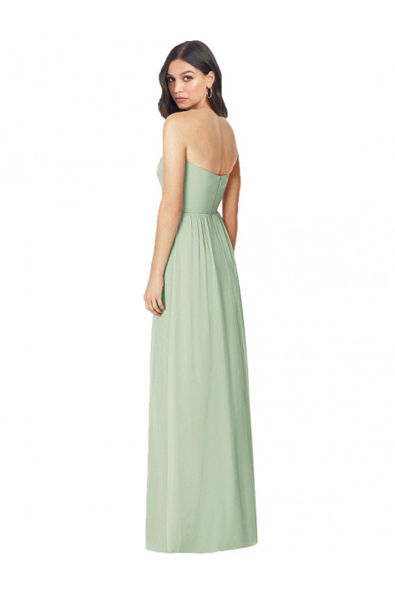 Sage Trumpet Strapless Long Bridesmaid Dress York