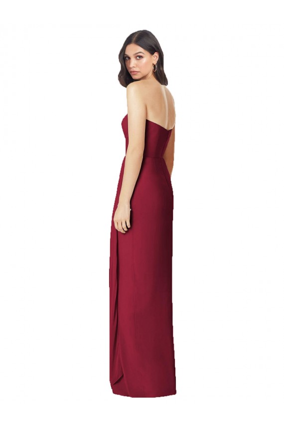 Olive Green Trumpet Strapless Long Bridesmaid Dress York