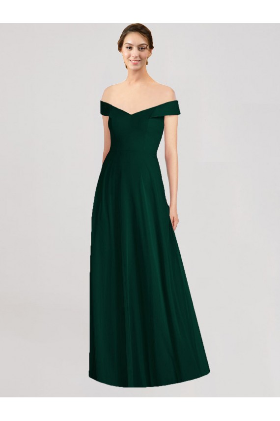 Ever Green A-Line V-Neck Long Formal Dress / Bridesmaid Dress York