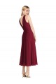 V-Back Lilac A-Line Halter Neck Tea length Prom Dress / Bridesmaid Dress York