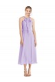 V-Back Lilac A-Line Halter Neck Tea length Prom Dress / Bridesmaid Dress York