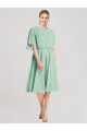 Tie Back Mint Green A-Line Knee Length Bridesmaid Dress York