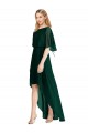 Tie Back Ever Green A-Line Round Neck High Low Bridesmaid Dress York