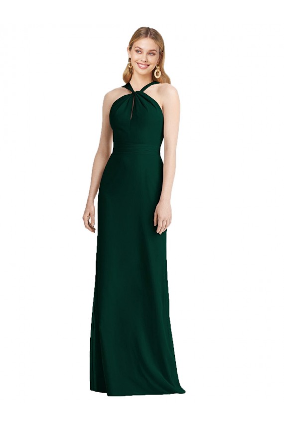 Ever Green Trumpet Halter Neck Long Bridesmaid Dress York