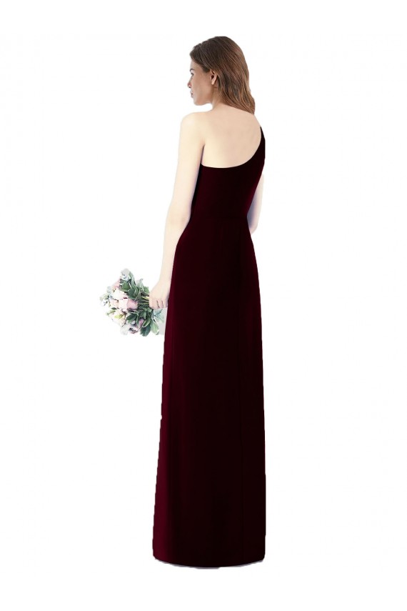 Dark Green Trumpet One Shoulder Long Bridesmaid Dress York