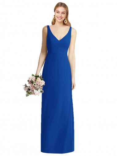 Royal Blue Mermaid Strapless Long Bridesmaid Dress York