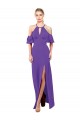 Open Back Purple A-Line Halter Neck Long Bridesmaid Dress York