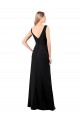 V-Back Black A-Line V-Neck Long Prom Dress / Bridesmaid Dress York