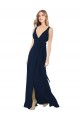 Dark Navy A-Line V-Neck Long Bridesmaid Dress / Evening Dress York