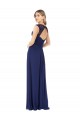 Keyhole Back Sapphire A-Line V-Neck Long Bridesmaid Dress York