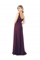 Grape A-Line V-Neck Long Floor Length Bridesmaid Dress York