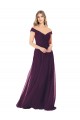 Grape A-Line Off the Shoulder Long Bridal Party Dress York