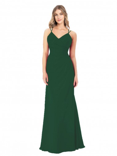 Dark Green A-Line Sweetheart Long Bridesmaid Dress York
