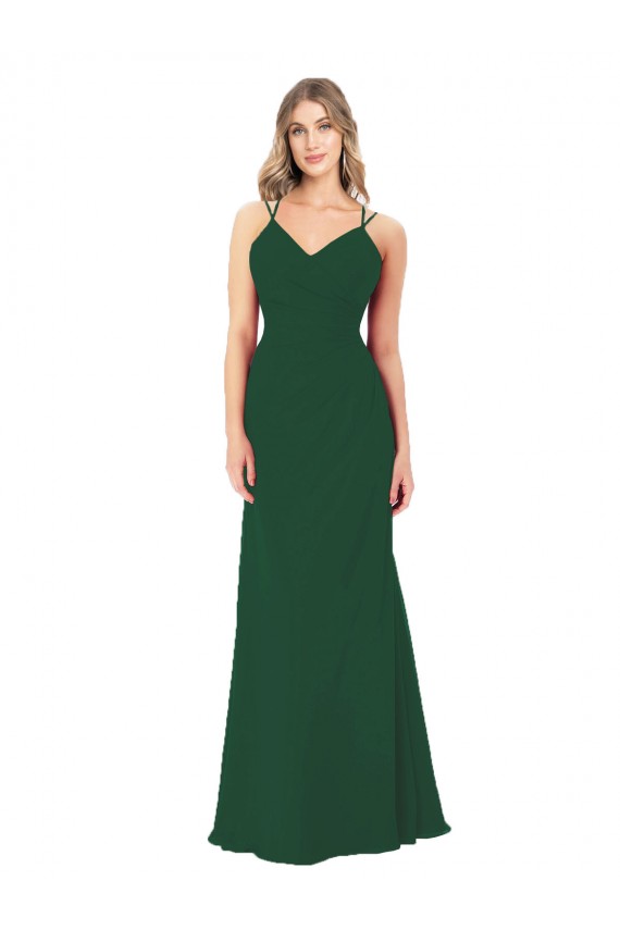 Dark Green A-Line Sweetheart Long Bridesmaid Dress York