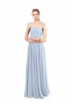 Low Back Light Sky Blue A-Line Square Neck Long Bridesmaid Dress York