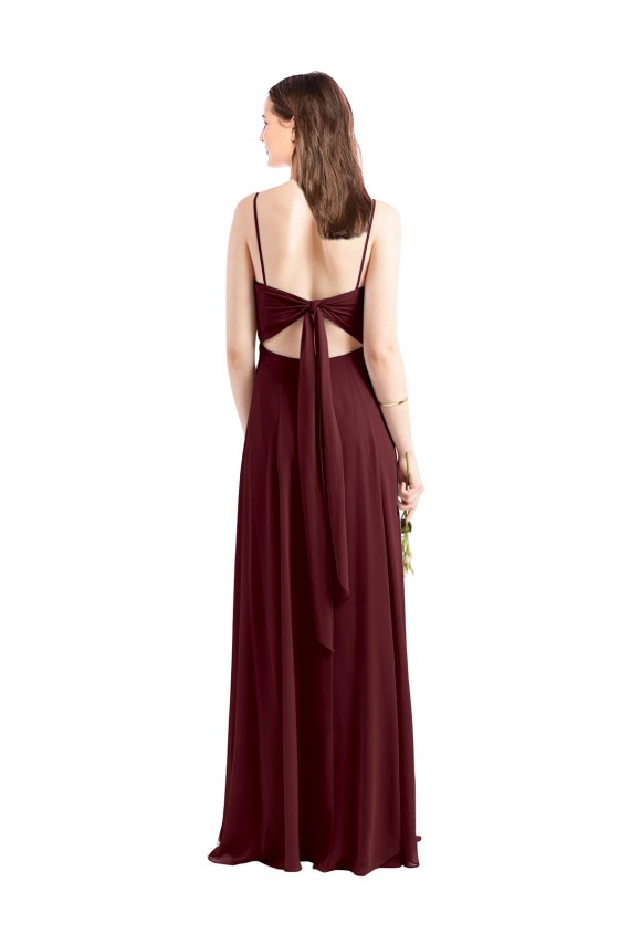 Burgundy Gold A-Line Scoop Neck Long Bridesmaid Dress / Evening Dress York