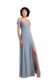 Dusty Blue A-Line V-Neck Long Formal Dress / Bridesmaid Dress York