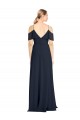 V-Back Dark Navy A-Line V-Neck Long Bridesmaid Dress York