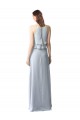 Light Sky Blue A-Line Halter Neck Long Bridesmaid Dresses York