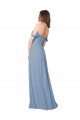 Low Back Dusty Blue A-Line Sweetheart Long Wedding Party Dress York