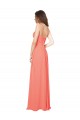 Open Back Coral A-Line Sweetheart Long Bridesmaid Dress York