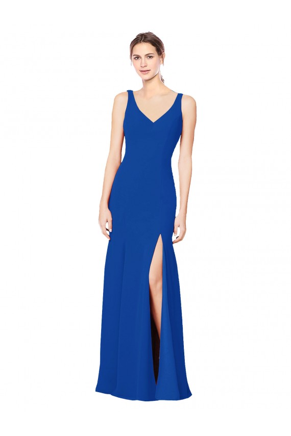 Low Back Royal Blue Sheath Sweetheart Long Bridesmaid Dress / Evening Dress York
