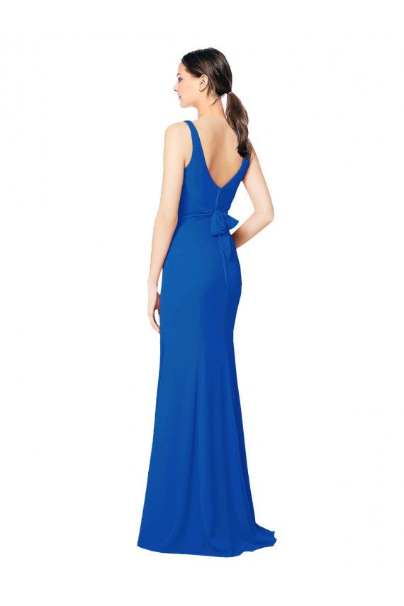 Low Back Royal Blue Sheath Sweetheart Long Bridesmaid Dress / Evening Dress York