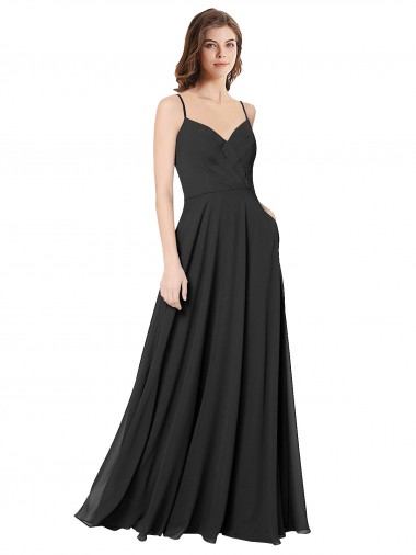 Open Back Black A-Line Sweetheart Long Formal Dress / Bridesmaid Dress York