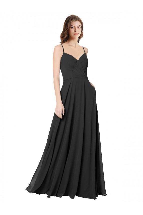 Open Back Black A-Line Sweetheart Long Formal Dress / Bridesmaid Dress York
