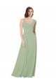 Open Back Smoke Green A-Line Sweetheart Long Formal Dress / Bridesmaid Dress York