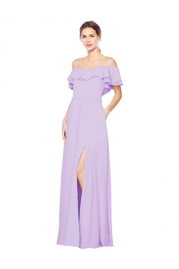 Low Back Lilac A-Line Strapless Long Bridesmaid Dress York